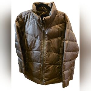 3X Lands' End Warm Brown Puffer Jacket NWOT